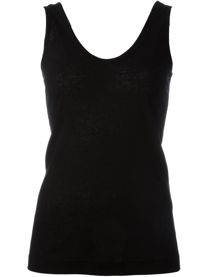 Forte Forte V-neck Tank Top, Women's, Size: 0, Black, Cotton/linen/flax