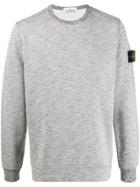 Stone Island Logo-patch Marled Sweatshirt - Grey