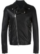 Versus Studded Leather Jacket, Men's, Size: 50, Black, Cotton/goat Skin/polyester/viscose