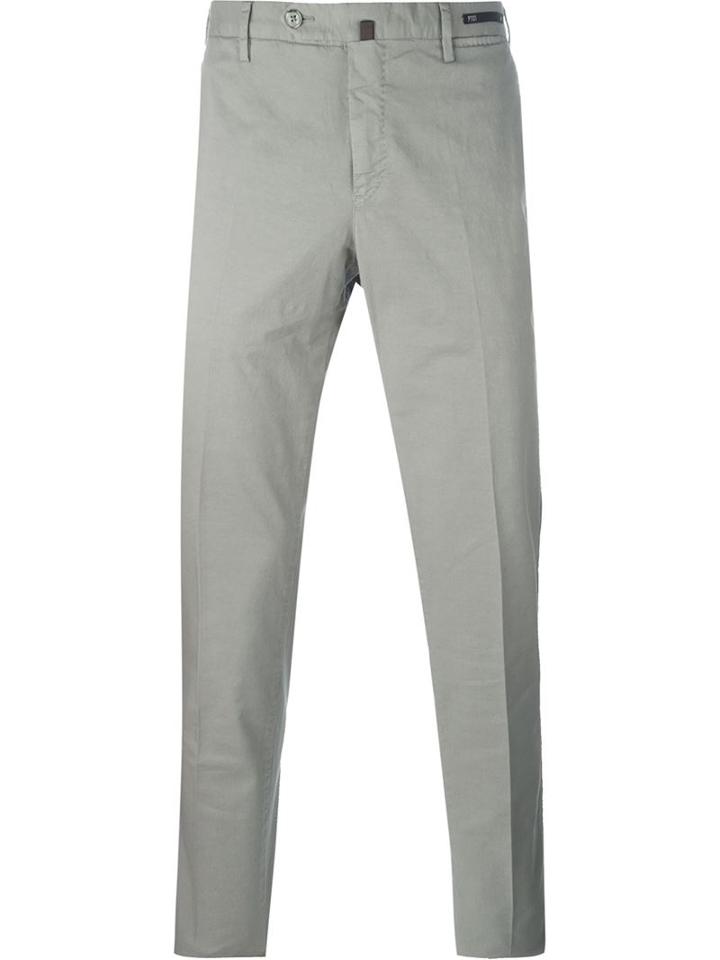 Pt01 Slim Fit Trousers, Men's, Size: 46, Grey, Cotton/linen/flax/spandex/elastane
