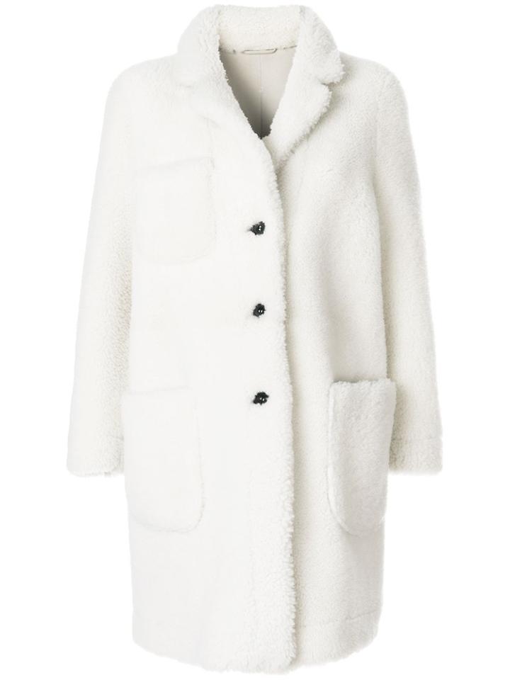 Thom Browne Reversible Dyed Shearling Sack Overcoat - White