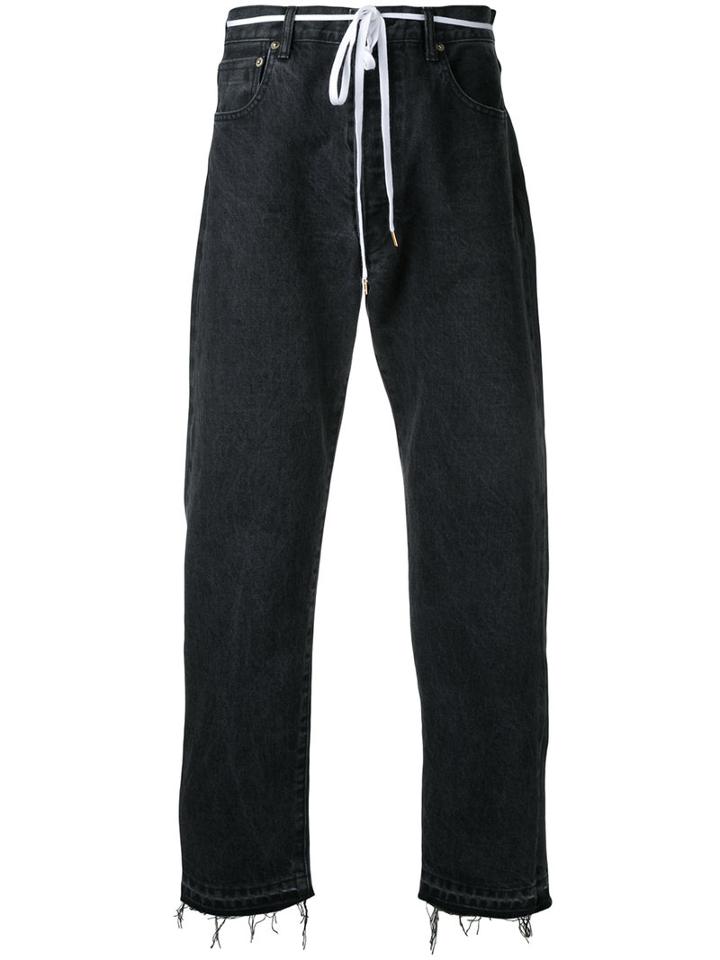 Sasquatchfabrix. - Cropped Straight Jeans - Men - Cotton - L, Black, Cotton