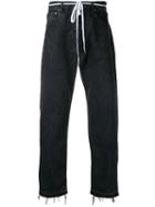 Sasquatchfabrix. - Cropped Straight Jeans - Men - Cotton - L, Black, Cotton