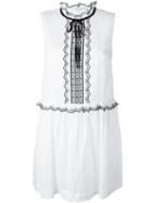 Red Valentino Embroidered Semi-sheer Dress, Women's, Size: 44, White, Polyester