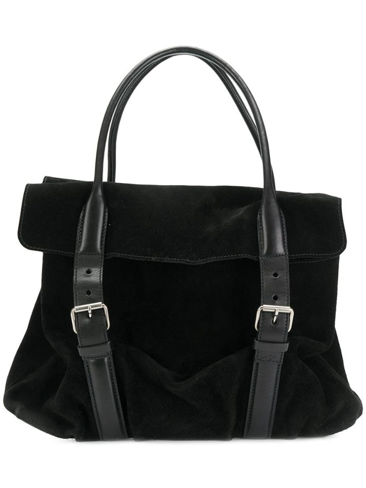 Helmut Lang Vintage Foldover Buckled Tote Bag - Black
