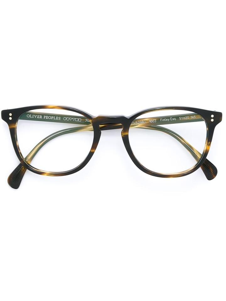 Oliver Peoples 'finley' Glasses, Brown, Acetate