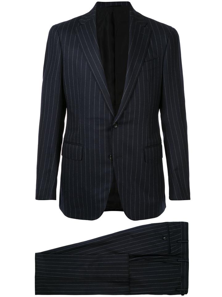 Estnation Pinstripe Two Piece Suit - Blue