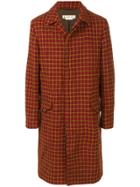 Marni Houndstooth Pattern Tweed Coat - Yellow & Orange