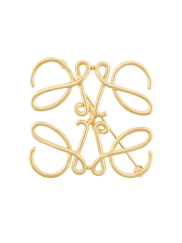 Loewe Anagram Brooch - Metallic
