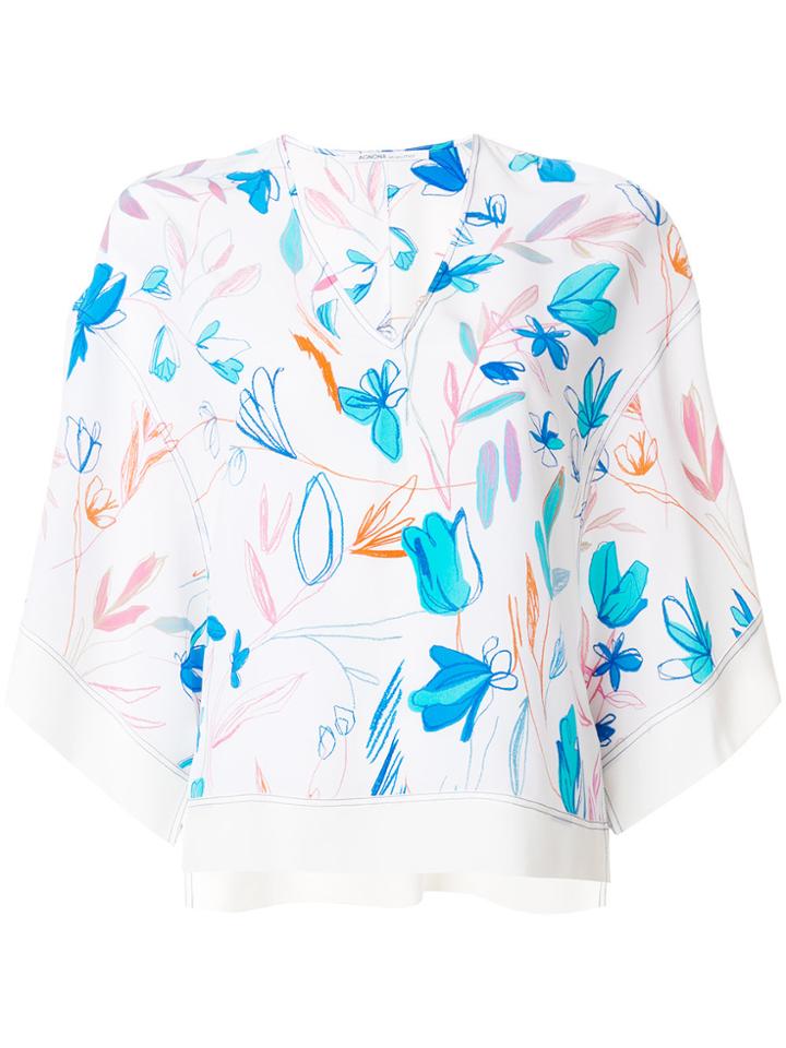 Agnona Floral-print Top - White