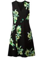 Proenza Schouler Floral Flared Dress, Women's, Size: 8, Black, Silk