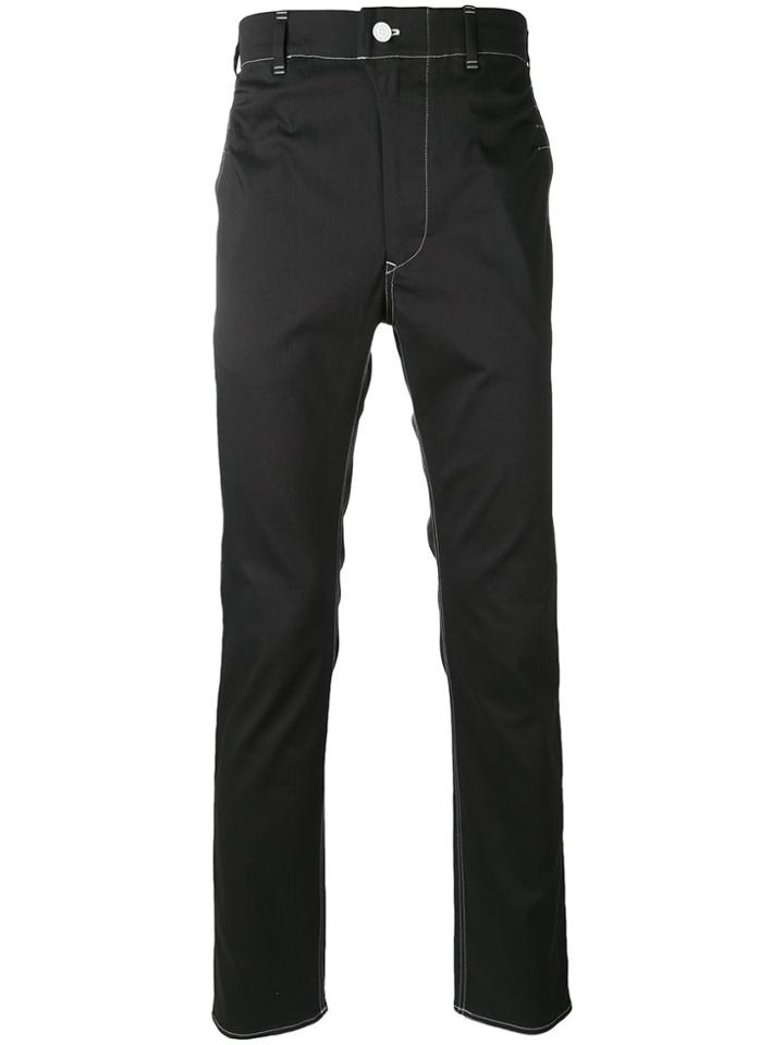 Julien David Contrast Stitch Trousers - Grey