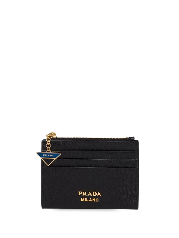 Prada Triangle Charm Cardholder - Black