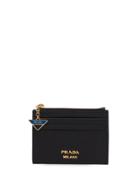 Prada Triangle Charm Cardholder - Black