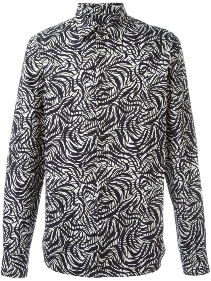 Marni Abstract Printed Shirt, Men's, Size: 52, Green, Cotton