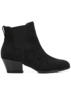 Hogan H401 Glitter Ankle Boots - Black