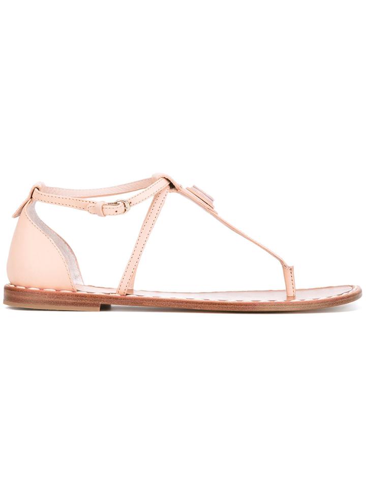 Moncler T-bar Sandals - Pink & Purple