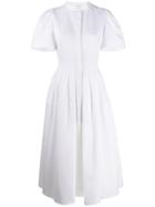 Alexander Mcqueen Pouf Sleeve Midi Dress - White