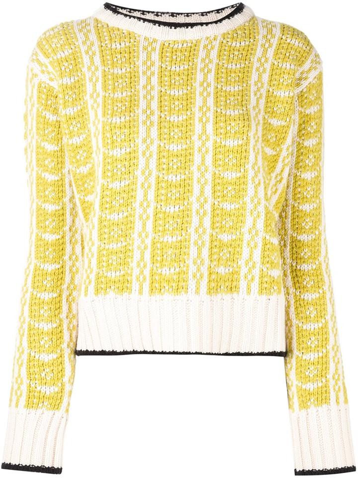 Marni Intarsia Jumper, Women's, Size: 40, Green, Wool