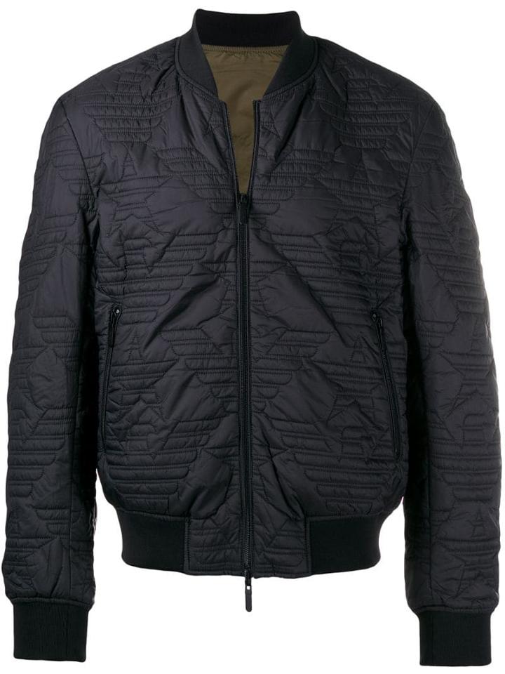 Emporio Armani Vector Quilted Bomber Jacket - Black