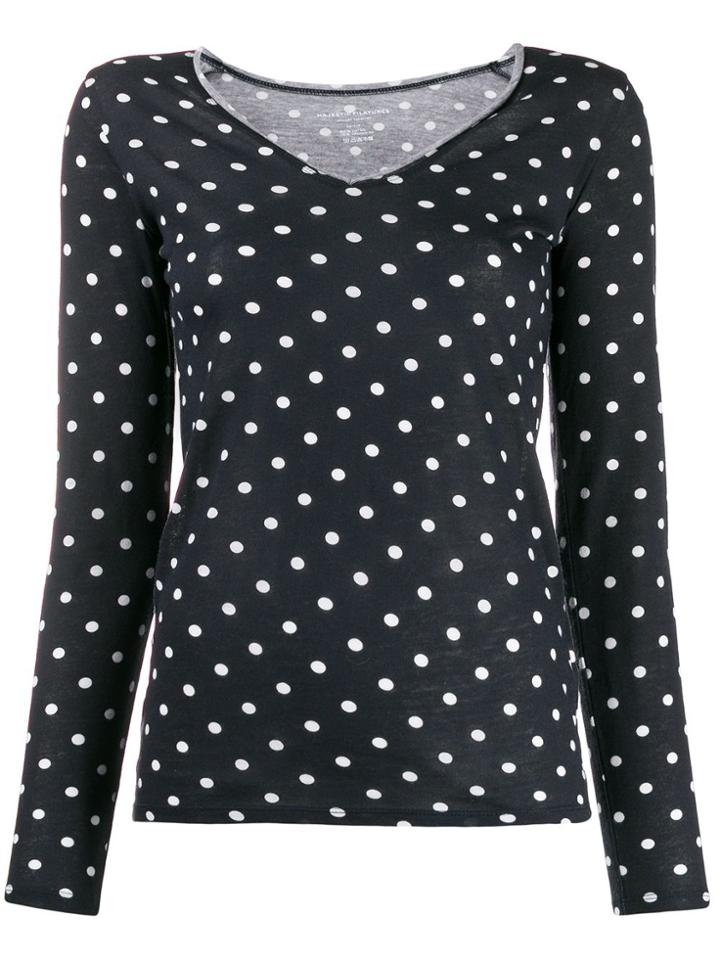 Majestic Filatures Brusa Polka-dot Knitted Top - Blue
