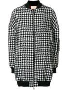 Sara Battaglia Oversized Herringbone Bomber-style Coat - Black