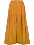 Vika Gazinskaya Cropped Wide-leg Trousers - Yellow & Orange