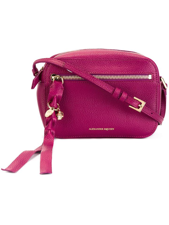 Alexander Mcqueen Skull Camera Crossbody Bag, Women's, Pink/purple, Leather