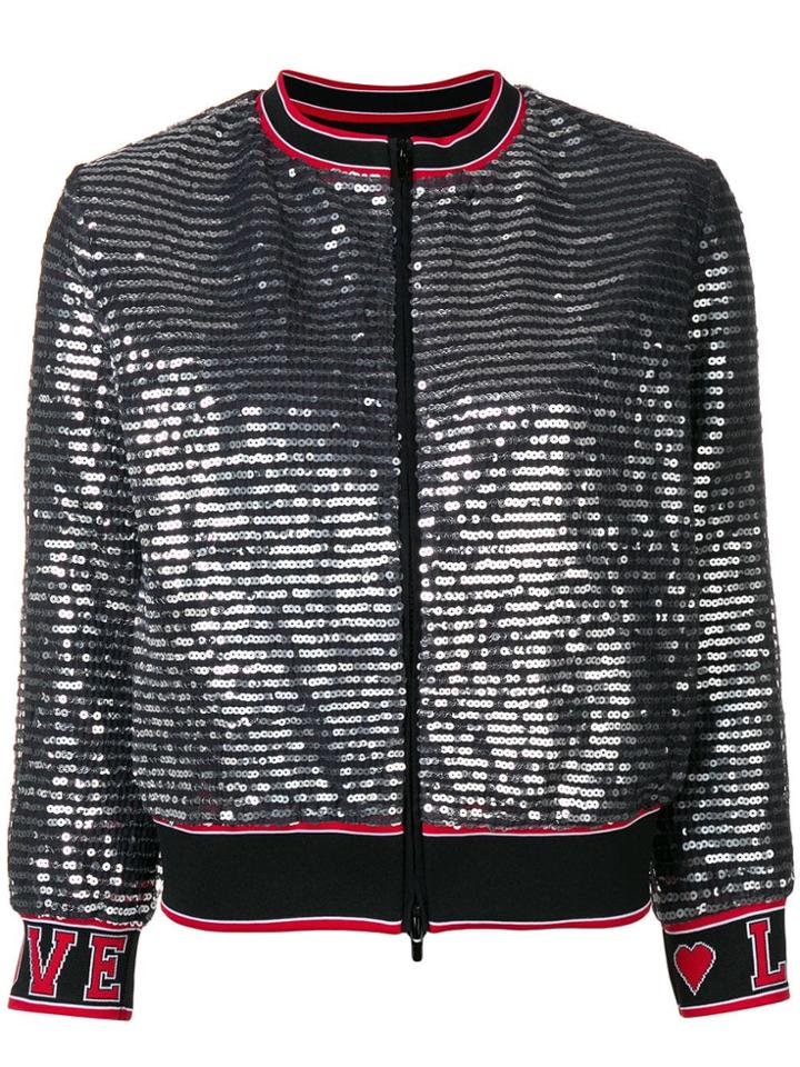 Love Moschino Zipped-up Bomber Jacket - Blue