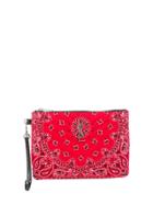 Saint Laurent Quilted Bandana Clutch - Red