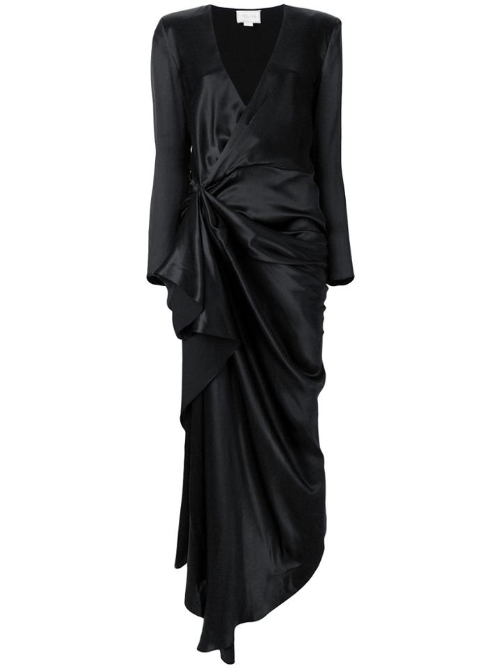 Redemption Long Wrap Gown - Black