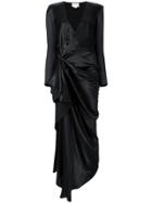 Redemption Long Wrap Gown - Black