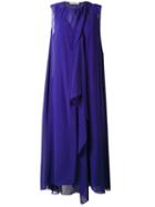 Lanvin - Draped Shift Dress - Women - Silk - 38, Blue, Silk