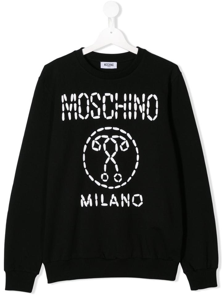 Moschino Kids Teen Double Question Mark Sweater - Black