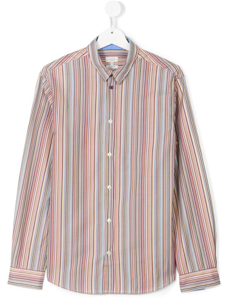 Paul Smith Junior - Striped Poplin Shirt - Kids - Cotton - 16 Yrs