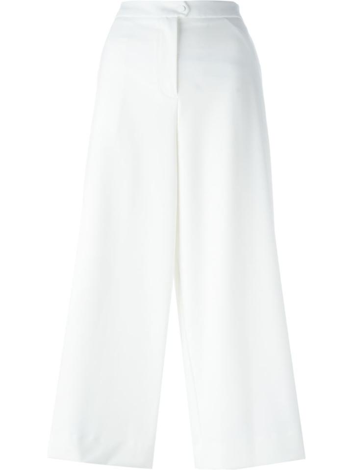 Armani Jeans Palazzo Pants, Women's, Size: 46, White, Polyester/spandex/elastane/viscose