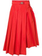 Fendi Long Pleated Skirt - Red