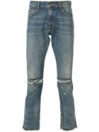 Ih Nom Uh Nit Distressed Slim Fit Cropped Jeans - Blue