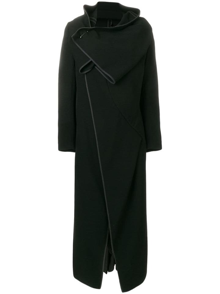 Comme Des Garçons Pre-owned Wrap Front Coat - Black