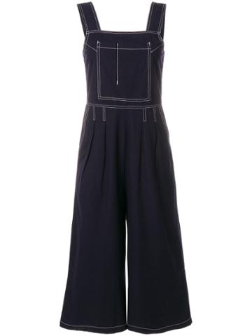 Lf Markey Cropped Denim Dungarees - Blue