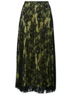 Ermanno Scervino Pleated Lace Layered Skirt - Black