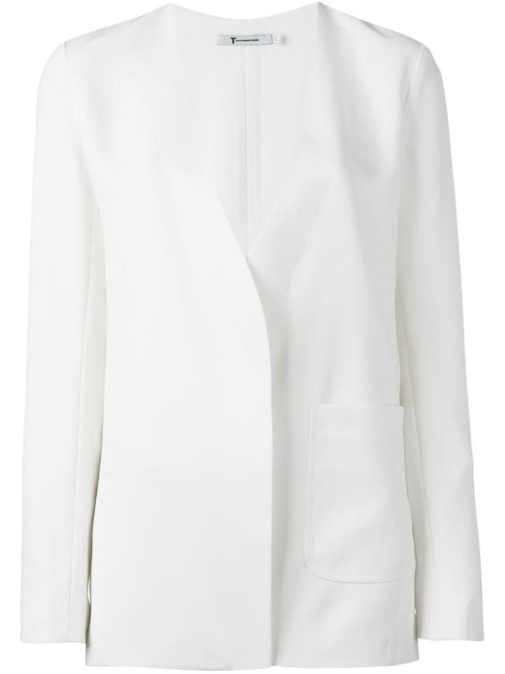 T By Alexander Wang Open Front Blazer, Women's, Size: 4, White, Polyester