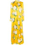 We Are Leone Floral Shirt-style Maxi Dress - Yellow