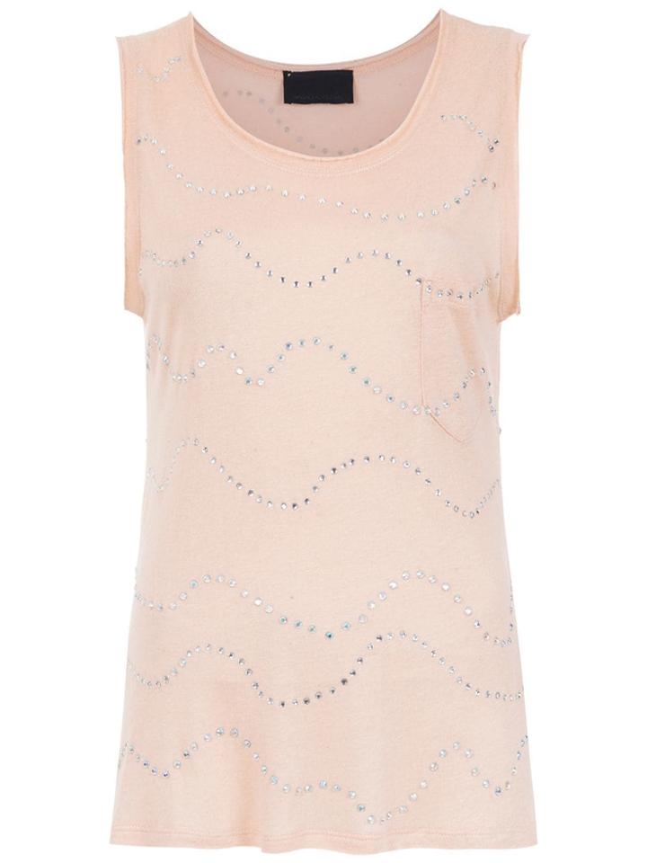 Andrea Bogosian Embellished Linen Top - Nude & Neutrals