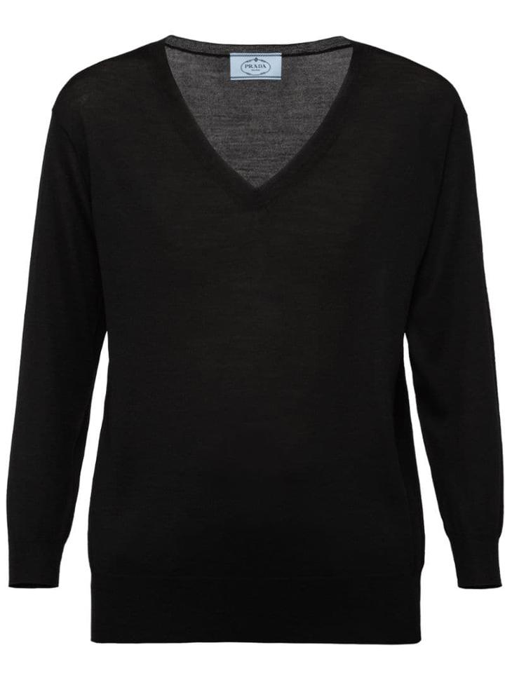 Prada V-neck Sweater - Black
