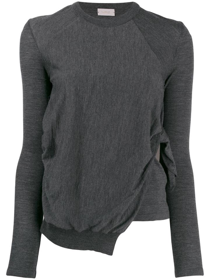 Mrz Draped Hem Jumper - Grey
