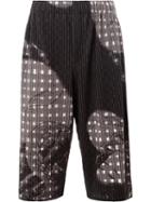 Homme Plissé Issey Miyake Elasticated Waistband Shorts, Men's, Size: 2, Grey, Polyester