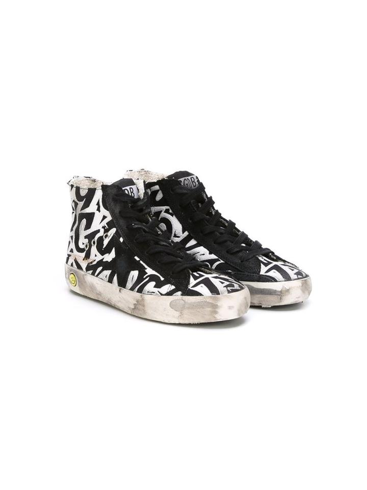 Golden Goose Deluxe Brand Kids Francy Graffiti Print Hi-top Sneakers, Boy's, Size: 29, Black