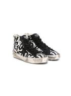 Golden Goose Deluxe Brand Kids Francy Graffiti Print Hi-top Sneakers, Boy's, Size: 29, Black