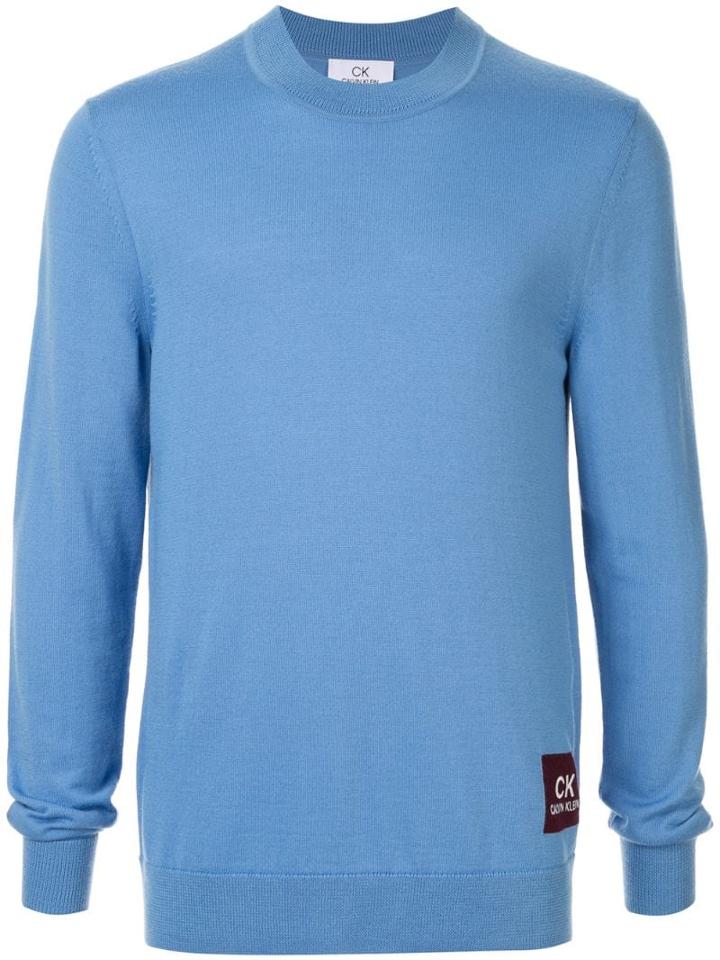 Ck Calvin Klein Structured Wool Sweater - Blue